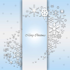blue christmas background with  snowflakes