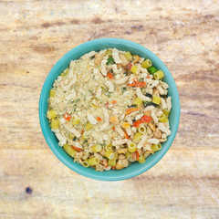 White bean dry soup mix in a bowl top view