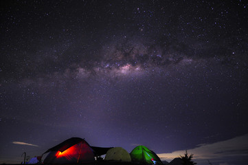 Milkyway on top of Mount Prau, Dieng, Java, Indonesia.