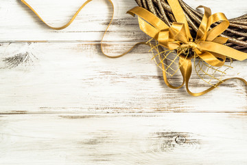 Wooden background with copy space useful as greeting card.