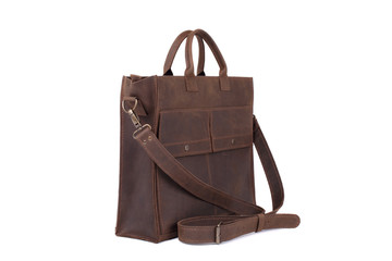 Leather bag on a white background, isolated