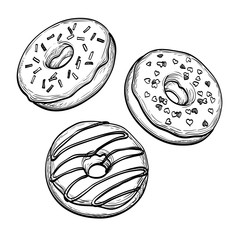 Sketch of donuts. 