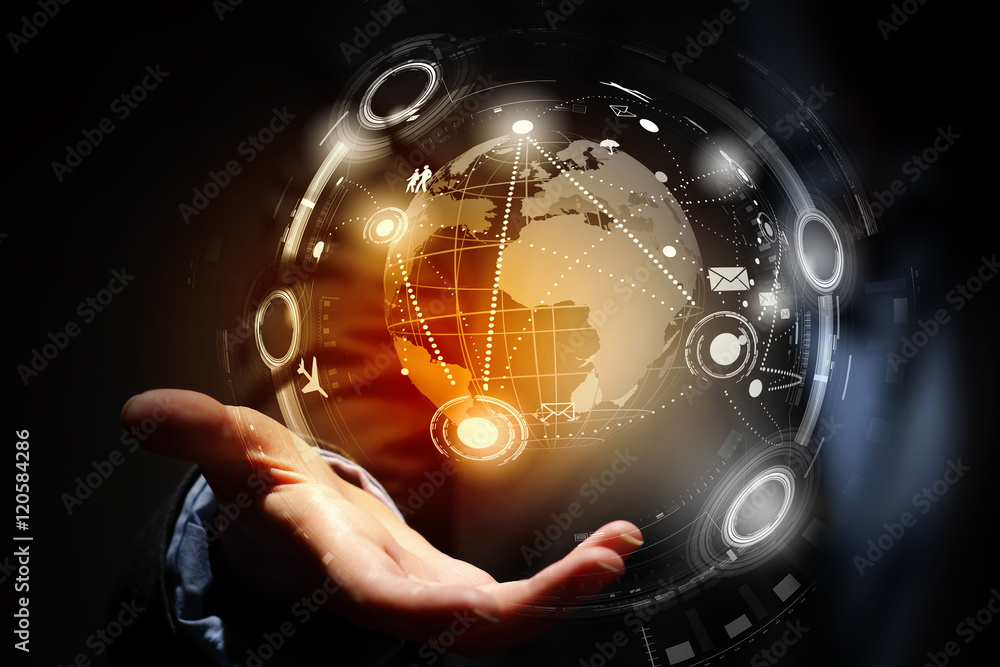 Aufkleber global connection technologies . mixed media