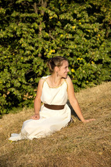 Greek girl on the hay