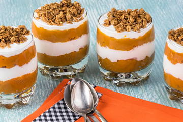 Pumpkin pie vanilla yogurt parfats.