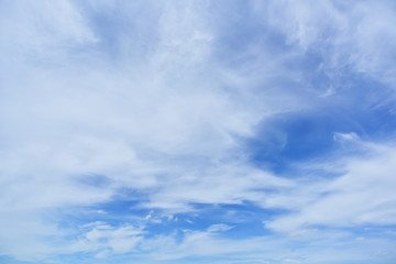 White fluffy clouds with blue sky