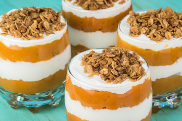 Pumpkin pie vanilla yogurt parfats.