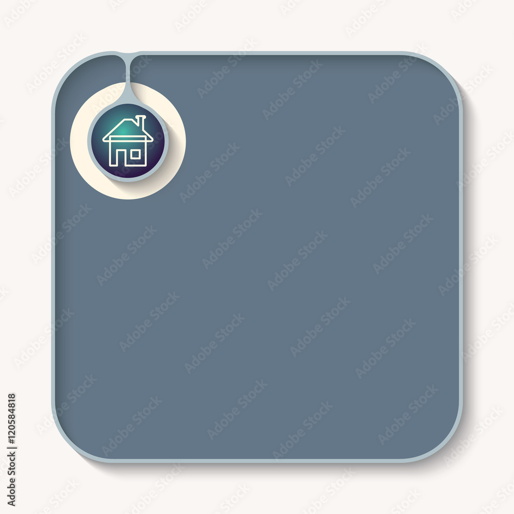 Poster Text box for fill your text and home symbol