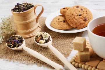 Herbal tea and cookies