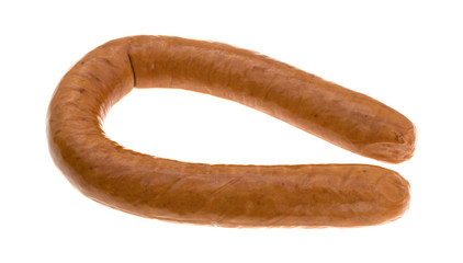 Polska Kielbasa on a white background side view.