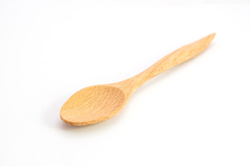 Wooden spoon isolated on white background