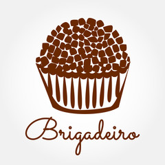 Brigadeiro icon vector. Brazilian sweet candy brigadier design illustration.