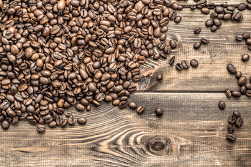 Roasted coffee beans texture background