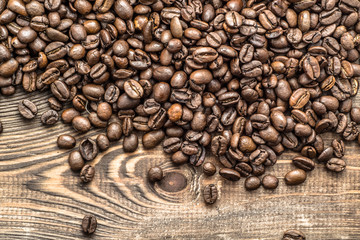 Roasted coffee beans texture background