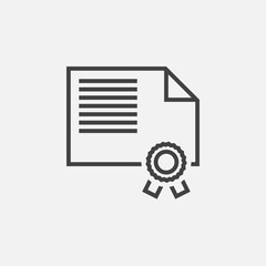 diploma line icon, outline vector illustration, linear pictogram isolated on white