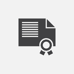 diploma solid icon, vector illustration, pictogram isolated on white