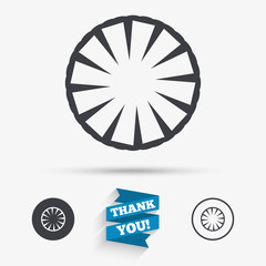 Pineapple slice sign icon. Exotic fruit symbol.