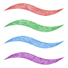 Obraz premium Sketch wave line design element set