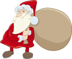santa and gifts cartoon
