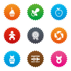 Pregnancy, maternity and baby care icons.