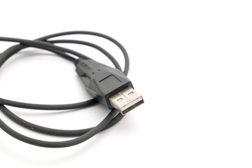 USB cable plug isolated on white background