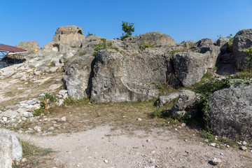 Amazing Panorama around Tomb of Orpheus in Antique Thracian sanctuary Tatul, Kardzhali Region, Bulgaria