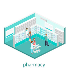 Isometric interior of pharmacy