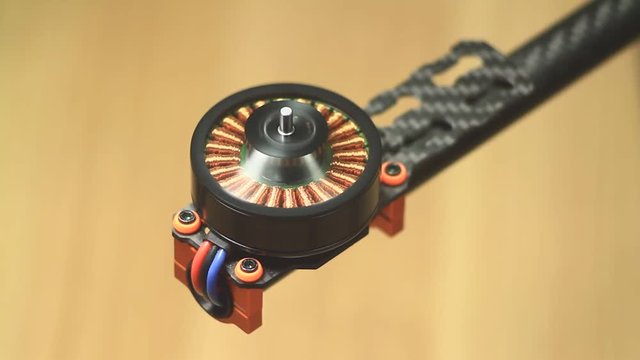 Brushless motor mounted on a multicopter frame arm. Brushless DC motors tend to be small a few watts to tens of watts, with permanent magnet rotors. Speed of a brushless motor is not fixed
