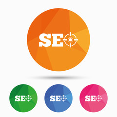 SEO sign icon. Search Engine Optimization symbol.