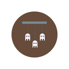 Vector illustration in flat design Halloween icon ghost party decoration