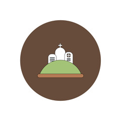Fototapeta premium Vector illustration in flat design Halloween icon cemetery