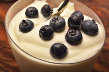 Healthy breakfast with yogurt and berries