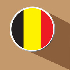 Fototapeta premium Vector - Belgium flag button icon with long shadow 