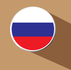 Vector - Russia Flag button icon with long shadow 