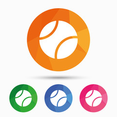Tennis ball sign icon. Sport symbol.