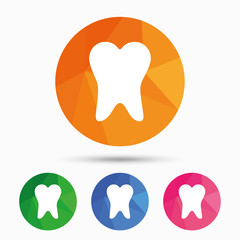 Tooth sign icon. Dental care symbol.