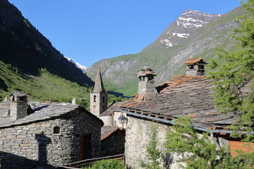 Fototapeta na wymiar Village de Bonneval-sur-Arc, Vanoise, Savoie, France