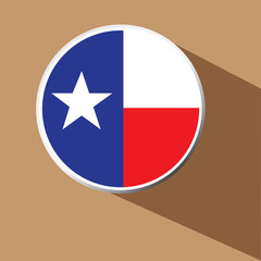 Naklejka premium Vector - Texas flag button icon with long shadow