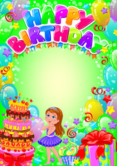 Obraz premium Happy birthday card with place for text