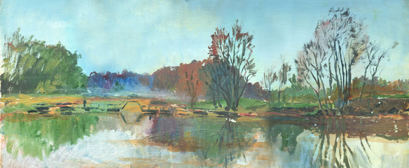 River spring painting