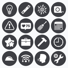 Repair, construction icons. Engineering signs.