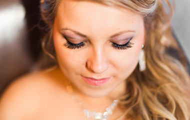 Portrait of a bride with wedding makeup