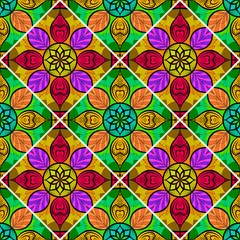 Papier Peint photo autocollant Tuiles marocaines Motif de mandala floral sans soudure de vecteur