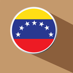 Vector - Venezuela flag button icon with long shadow