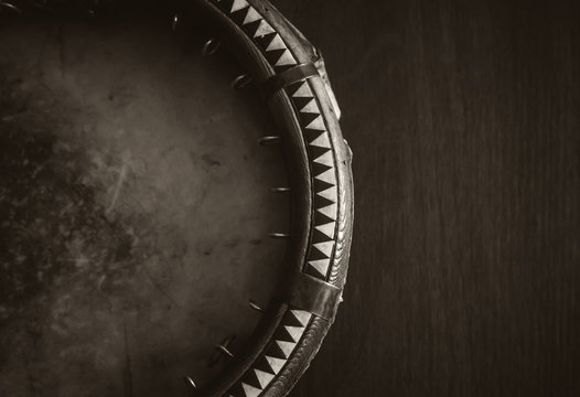 The traditional uzbek musical instrument doira,