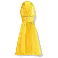 Elegant dress. Female's clothes.