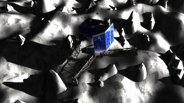 Computer generated, comet lander, spacecraft, research laboratory	