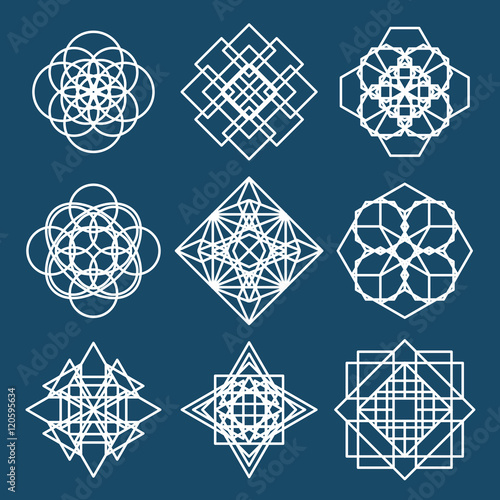 "Geometric Ornaments Set" Stock image and royaltyfree vector files on