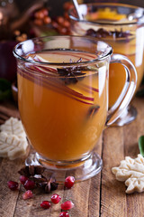 Mulled apple cider with little cookies
