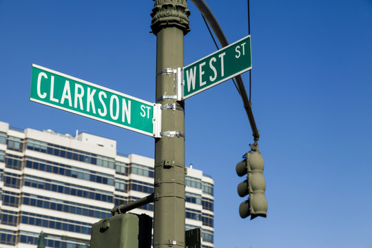Clarkson & West Streets Sign Manhattan New York